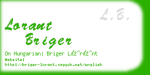 lorant briger business card